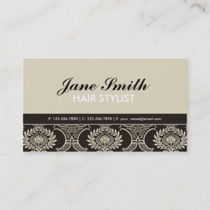 Cartão De Visita Damasco retro do vintage profissional elegante