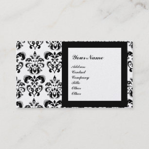 Cartão De Visita DAMASK GEMA MONOGRAMA, 3 platina