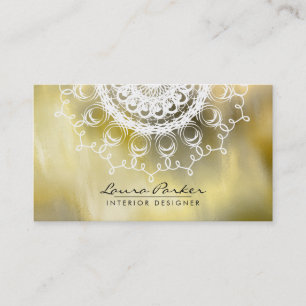 Cartão De Visita Damask Mandala Watercolor Artista Elegante Vintage