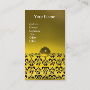 Cartão De Visita DAMASK MONOGRAM - gem amarela