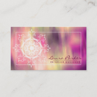 Cartão De Visita Damask Watercolor Mandala Elegante Vintage