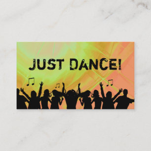 Cartão De Visita Dança retro amarela vermelha 2 da música do cart