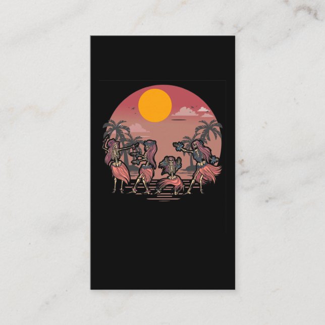 Cartão De Visita Dançando esqueleto Aloha Women Hawaii (Frente)