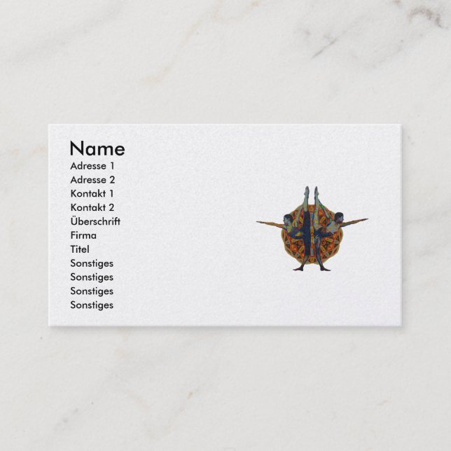 Cartão De Visita Dandayamana Dhanurasana 2010 as business card (Frente)