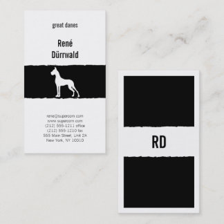 Cartão De Visita Dane Grande Preto e Branco Cortado