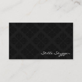 Cartão De Visita Dano elegante preto e branco personalizável