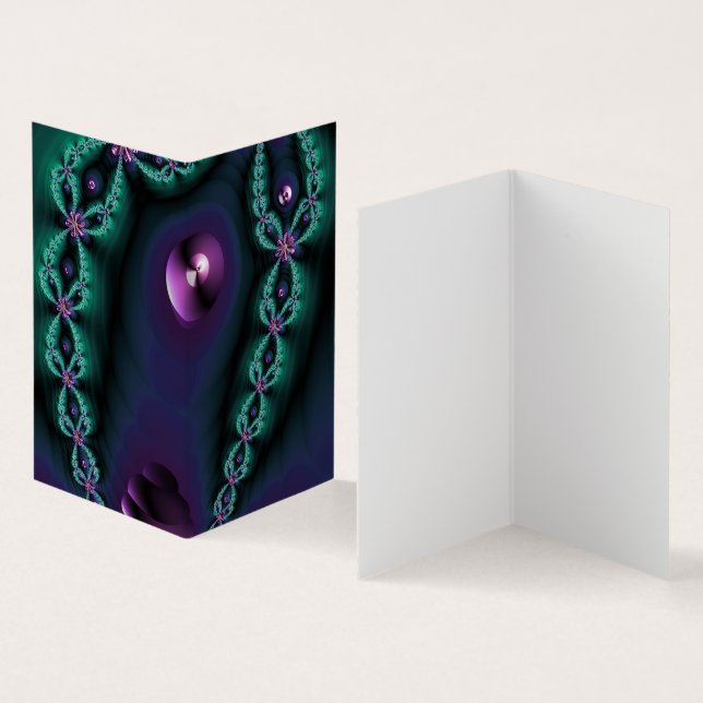 Cartão De Visita dark glowing fractal image (Interior e exterior)