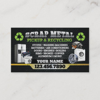Cartão De Visita Dark Scrap Metal Recycle Business Card - Bilingual