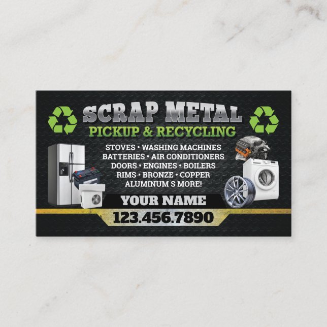 Cartão De Visita Dark Scrap Metal Recycle Business Card - Bilingual (Frente)