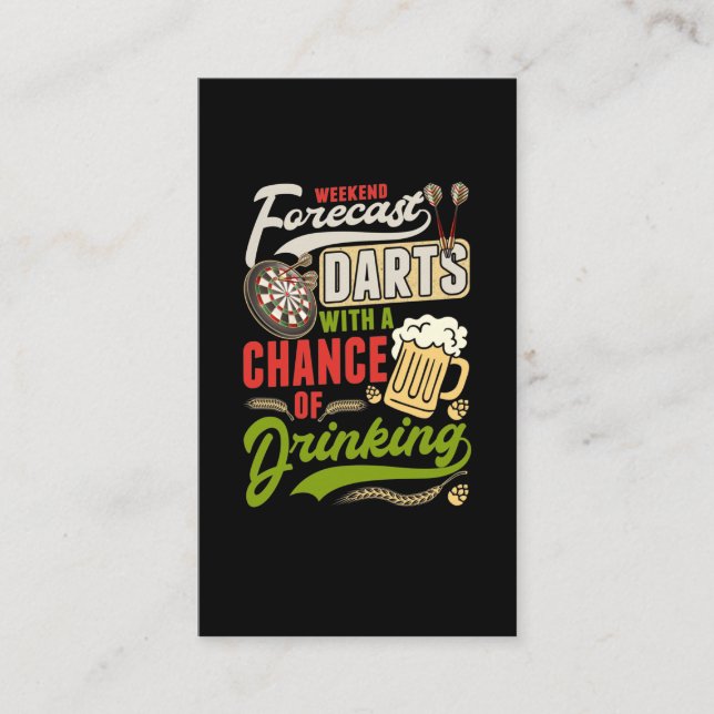 Cartão De Visita Dart Throwing Dartboard 180 Darts and Beer (Frente)