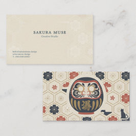 Cartão De Visita Daruma & Hidden Cat Business Cards