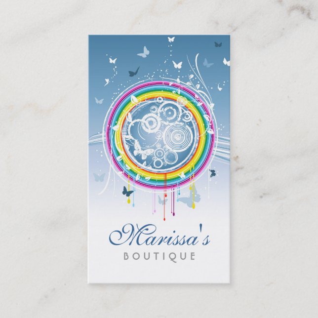 Cartão de visita das borboletas do Grunge (Frente)