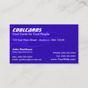 Cartão de visita das chamas azuis