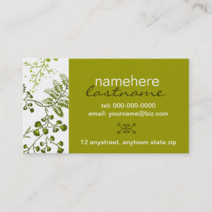 Cartão de visita das folhas & das videiras do