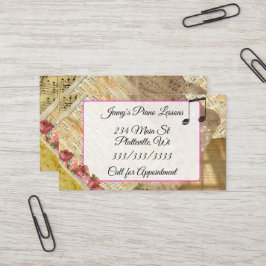 Cartão de visita das lições de piano da música