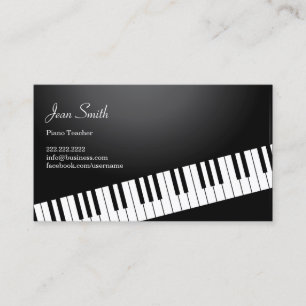 Cartão de visita das lições de piano do teclado