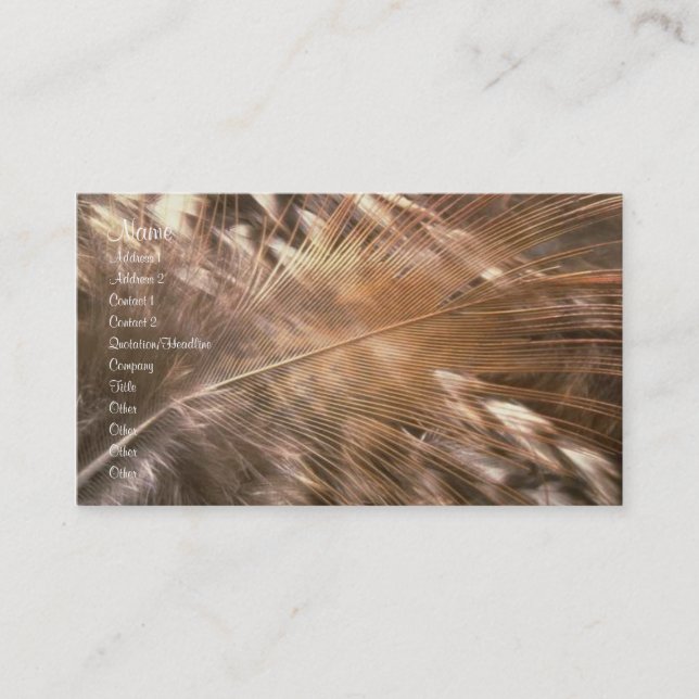 Cartão de visita das penas (Frente)