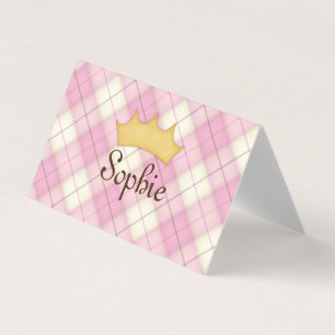 Cartão De Visita Data de Brincadeira Personalizada de Princesa Xadr