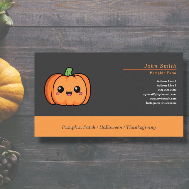 Cartão de visita de abóbora (Cute Pumpkin Business Card)