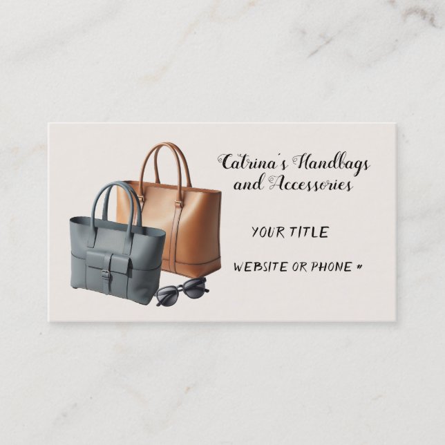 Cartão de Visita de Acessórios de Bolsa de Designe (Frente)