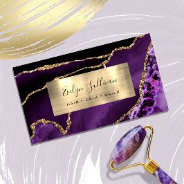 Cartão de visita de Agato de Folha Roxo e Ouro