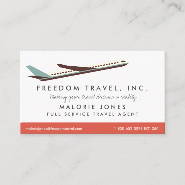 Cartão de visita de Agência de Viagem de Agente Vi (Frente)