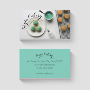 Cartão de visita de Agulha de Cupcakes Verdes