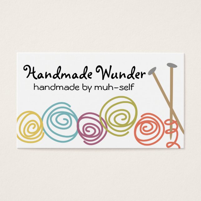 cartão de visita de agulha de tricô com bolas de f (Frente)