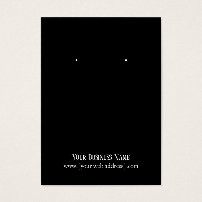 Cartão de visita de Altura Personalizada de Preto  (Frente)