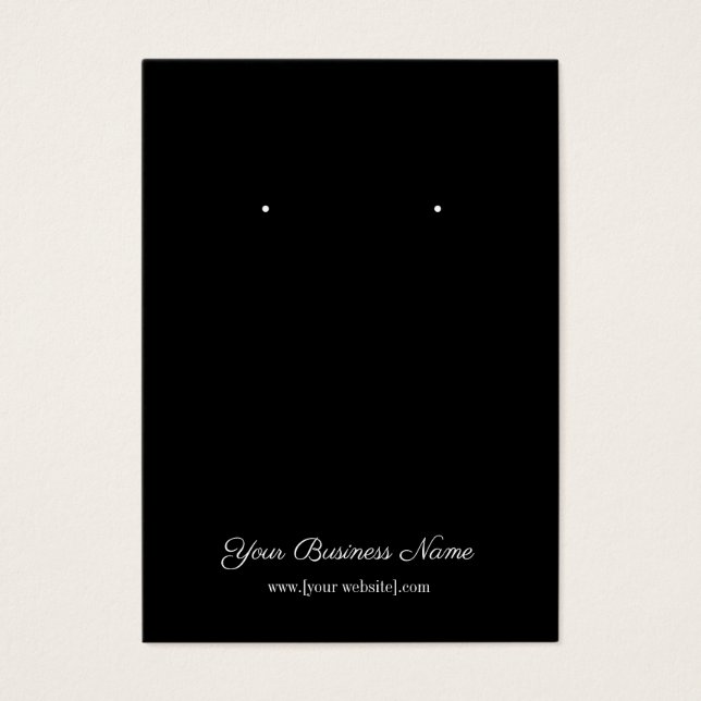 Cartão de visita de Altura Personalizada em Preto  (Frente)