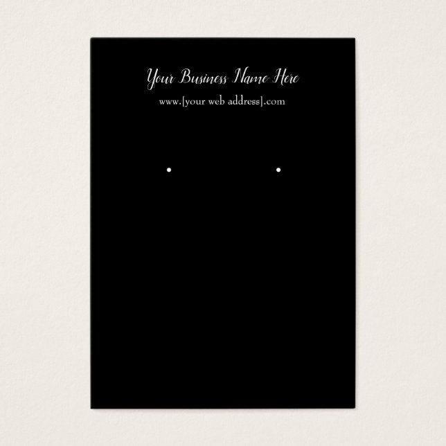 Cartão de visita de Altura Personalizada em Preto  (Frente)