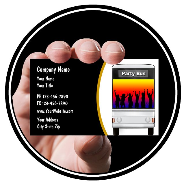 Cartão de visita de Aluguer de Barramento de Parti (Criador carregado)