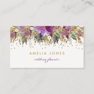 Cartão de visita de Ametist Floral Glitter Estimul