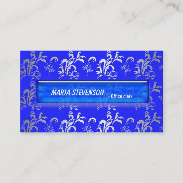 Cartão de visita de amortecedor azul Elegante (Frente)