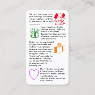 Cartão de visita de Aniversário Seletivo do Muti