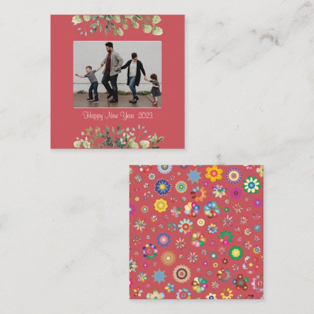 Cartão de visita de Ano Novo (Frente/Verso)