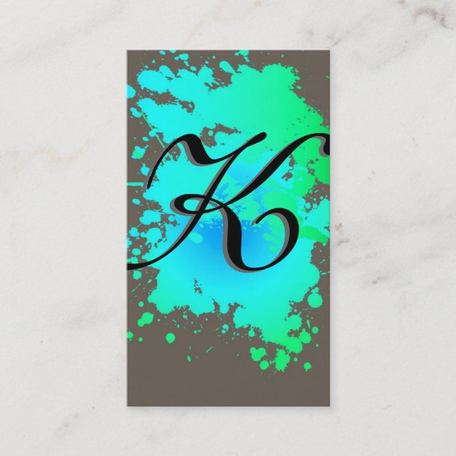 Cartão de visita de apresentação da tinta azul ver (Frente)