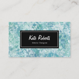 Cartão de visita de Aquarela Mínima Azul criativ