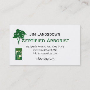 Cartão de visita de Arborist de Árvore Personaliza