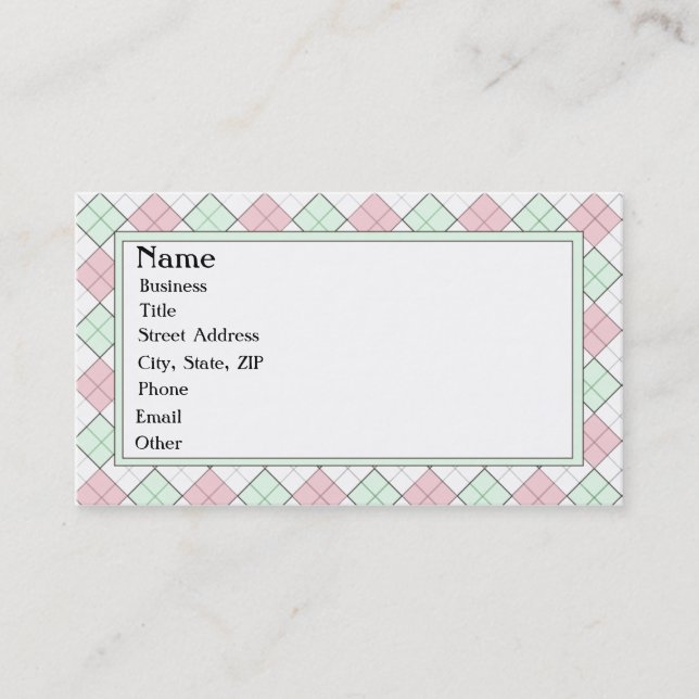 Cartão de visita de Argyle (Frente)