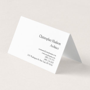 Cartão de visita de arquiteto simples branco preto