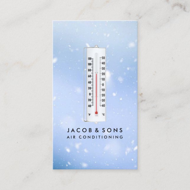 Cartão de visita de arrefecimento por aquecimento  (Frente)