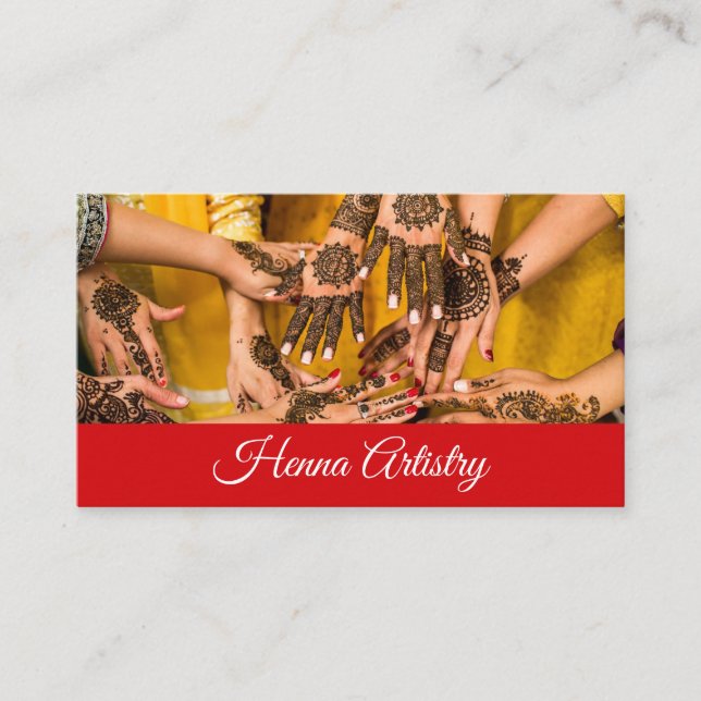 Cartão de Visita de Arte com Henna (Frente)