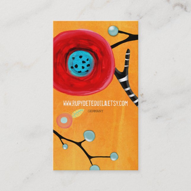 cartão de visita de arte feita à mão (Frente)