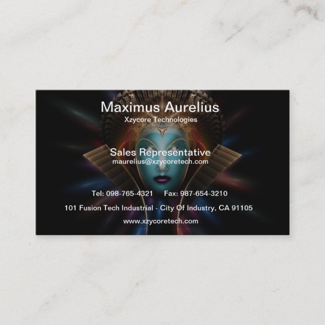 Cartão de visita de Arte Fractal da Rainha Riddian (Frente)