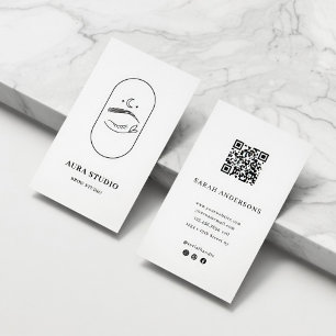 Cartão de Visita de Artista de Sobrancelhas Minima