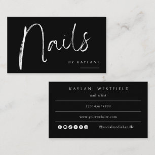 Cartão de Visita de Artista de Unhas Boho Brushed
