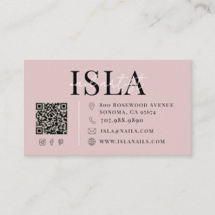 Cartão de Visita de Artista de Unhas Rosa Blush Em