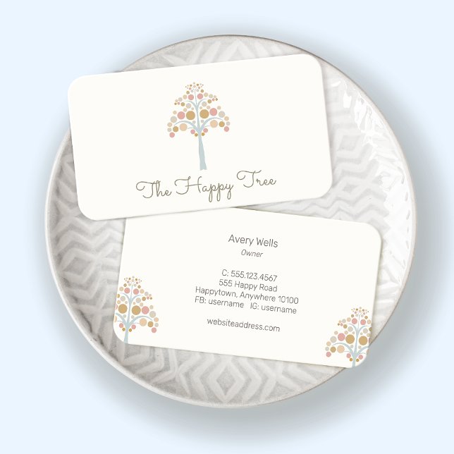 Cartão de visita de Árvore Pastel de Corte (Criador carregado)