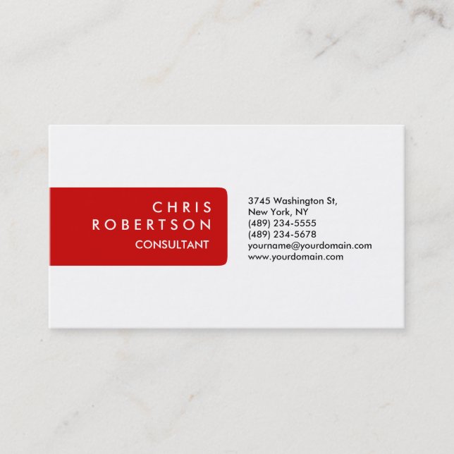 Cartão de visita de Atrativo Branco Simples Modern (Frente)